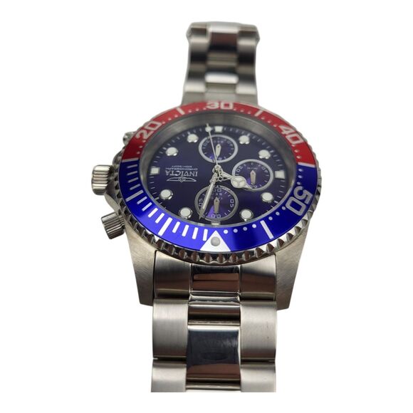 Invicta Pro Diver 43mm Blue Dial Pepsi Bezel Chronograph Watch 1771 NO XTRA LNKS - Picture 7 of 12